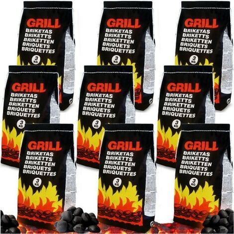27 kg de charbon, de bois en briquet pour barbecue (1/4)