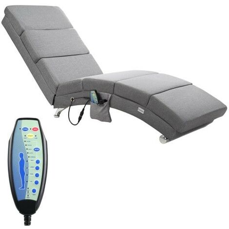 Fauteuil Ergonomique Tissu gris MASSAGE et Chauffant avec télécommande (1/5)