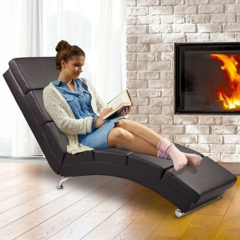 Fauteuil Ergonomique Simili Cuir Marron. Idéale pour la relaxation et le bien-être (1/5)