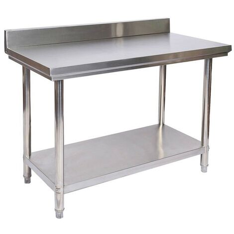 Table en Inox 100 cm avec rebords idéal, restaurant, cuisine, snack, boulangerie (1/5)