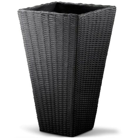 Artevasi Vaso Capri 40x40x40 Cm – Quadrato In Terracotta Antracite Per Interni Ed Esterni