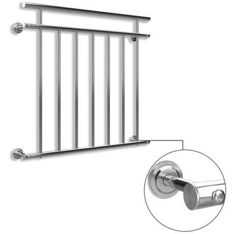 Le Poisson Qui Jardine – Balustrade de balcon en inox 90 cm de hauteur – Protection anti-chute élégante – Pour fenêtres jusqu'à 86 cm de large