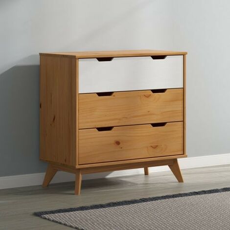 Commode en Bois Naturel - 80x40x79 cm : Élégance et Praticité (1/5)