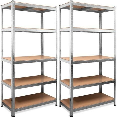 Lot de 2 Étagères Modulables à Charge Lourde Grise : 180 X 90 X 40 cm Robuste et Polyvalente, 875 kg (1/5)