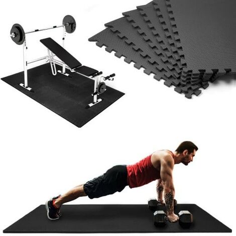 Tapis Sport & Jeu en Mousse Noire - 18 Pièces 62 X 62 cm (1/5)
