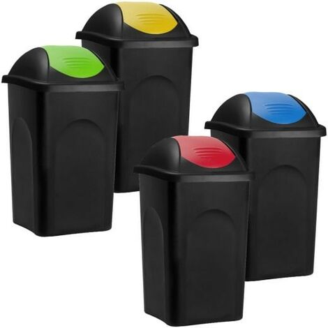 4 Poubelles idéal recyclage et tri des déchets 4 X 60l (1/5)