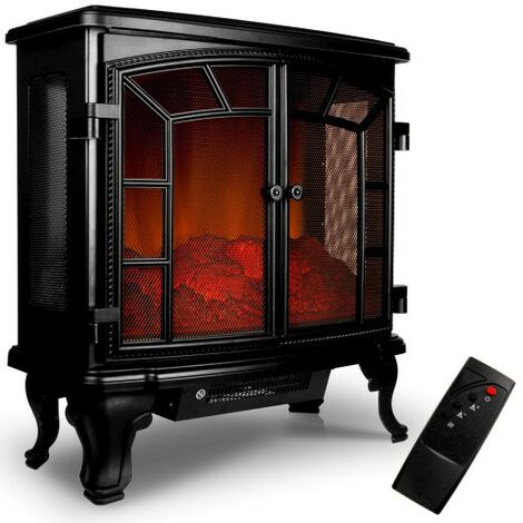 Cheminée chauffage électrique 2000W Noire Superbe design (1/5)