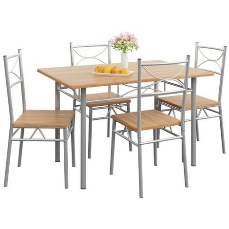 Ensemble Table et Chaises Couleur Hêtre Pour Salle à Manger (1/5)