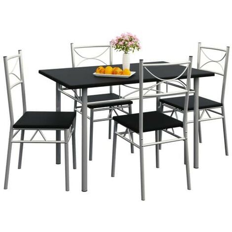 Ensemble Table et Chaises Couleur Noir Pour Salle à Manger (1/5)