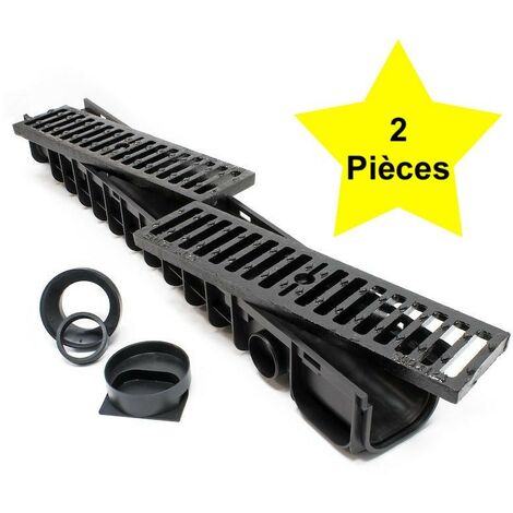 2 Caniveaux 1 mètre avec grille de protection fonte max. 25 tonnes (1/5)