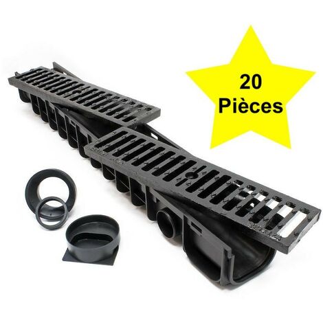 20 Caniveaux 1 mètre avec grille de protection fonte max. 25 tonnes (1/5)