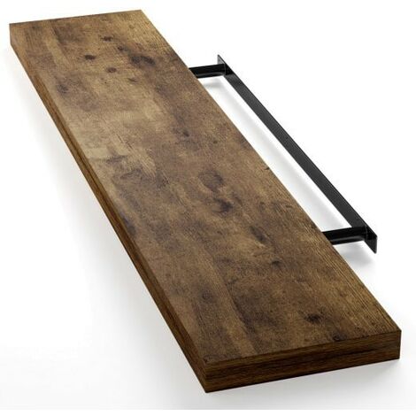 Étagère murale flottante 50 cm en MDF chêne foncé. Tablette à fixer au mur (1/5)