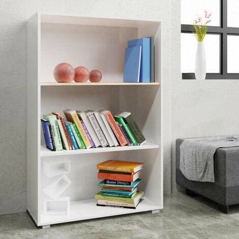 Étagère 115 cm de haut Colonne bibliothèque Couleur blanche (1/4)