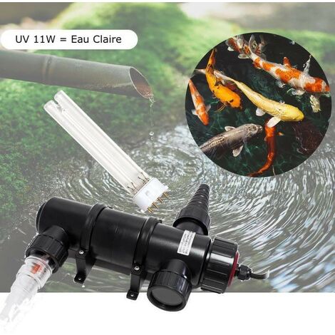 U.V ( Ultra Violet ) 11W pour aquarium et bassins + 1 ampoule supplémentaire