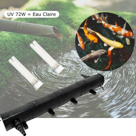 U.V Stérilisateur - Clarificateur 72W pour Bassin de 45 à 60 m³ + 2 ampoules de rechange