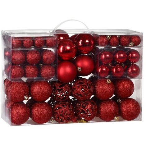 Boule De Noël,30pcs 60 Mm Décoration Sapin De Noël Arbre Pour Décoration De Noël,10 Styles Boules En Incassable Pour D'arbre De Noel,Suspendus De Sapin De Noel (Rouge Et Vert