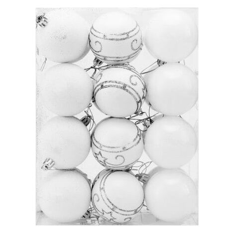 24 Boules de Noël Blanches pour décorer votre sapin de Noël (1/5)