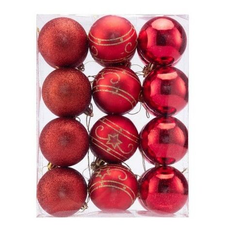 24 Boules de Noël Rouges pour décorer votre sapin de Noël (1/5)