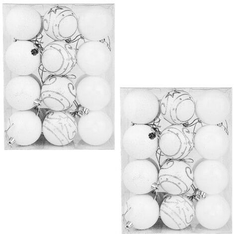 48 Boules de Noël Blanches pour décorer votre sapin de Noël (1/5)