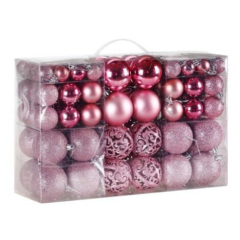 100 Boules de Noël Roses pour décorer votre sapin de Noël (1/5)