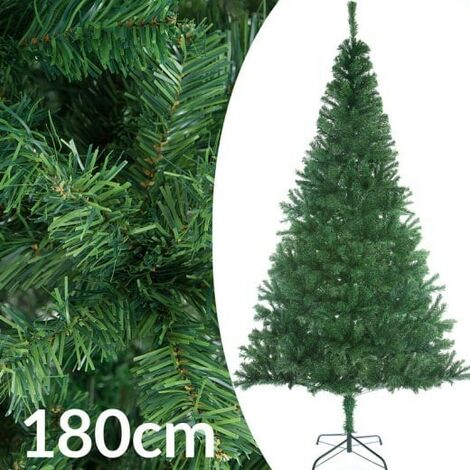 Sapin de Noël Vert artificiel 180 cm avec 533 branches et pied support (1/5)