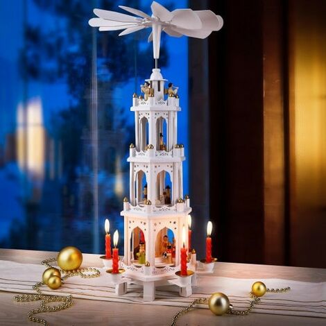SIKORA P4 Pyramide de Noël classique en bois XL à 4 étages