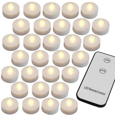 30 Bougies LED Blanc Chaud pour Table de Noël décoration maison : Télécommande incluse (1/2)