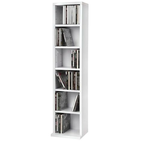 Étagère murale Bibliothèque 90 cm de hauteur. 6 compartiments Blanc (1/3)