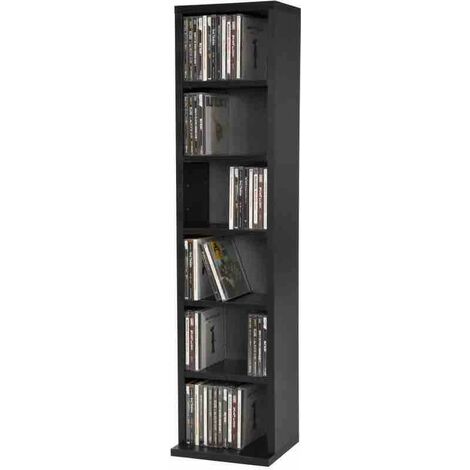 Étagère murale Bibliothèque 90 cm de hauteur. 6 compartiments Noir (1/3)