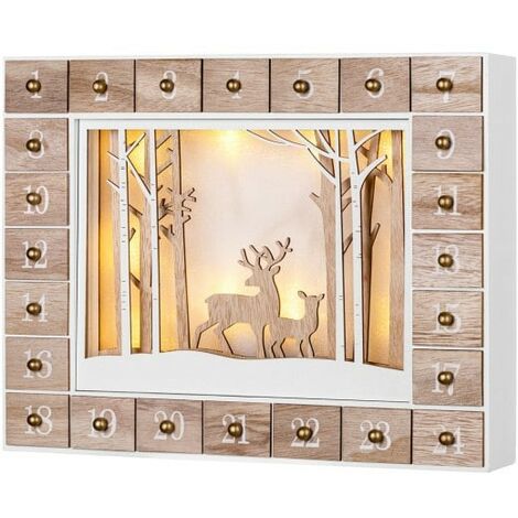 Calendrier de l'avent Rennes de Noël avec LED à remplir avec cadeaux ou friandises (1/5)
