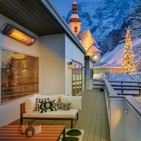 Chauffage d'extérieur Terrasse ou atelier 2500W Noir (1/5)