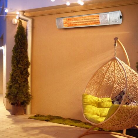 Chauffage d'extérieur Terrasse ou atelier 2000W Argent (1/5)