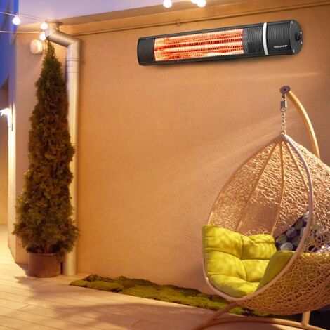 Chauffage d'extérieur Terrasse ou atelier 2000W NOIR (1/5)