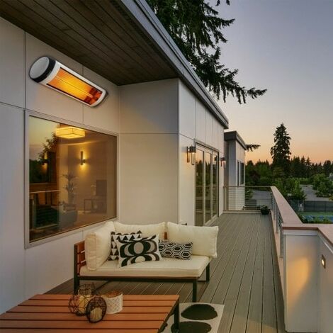 Chauffage d'extérieur Terrasse ou atelier 2500W Argent (1/5)