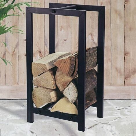 Porte-bûches En Bois Outsunny Pour L'intérieur Et L'extérieur, Noir 842
