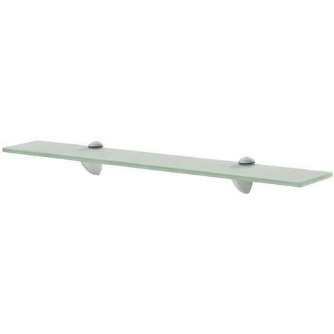 Étagère Tablette en Verre 60 cm Blanche à fixer pour une décoration moderne et épurée (1/4)