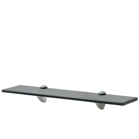 Étagère Tablette en Verre 50 cm Noire à fixer pour une décoration moderne et épurée (1/4)
