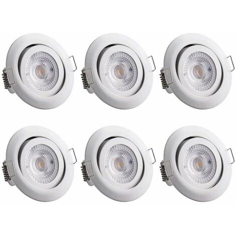 Ensemble de 6 Spots encastrables LED Pour plafond Blanc de 5W (1/5)