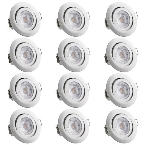 Ensemble de 12 Spots encastrables LED Pour plafond Blanc de 5W (1/5)
