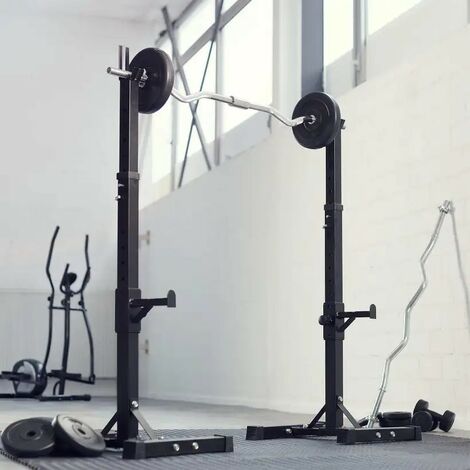2 Supports pour Barres Haltères Capacité Maximum 100 KG. Idéal pour squats (1/5)