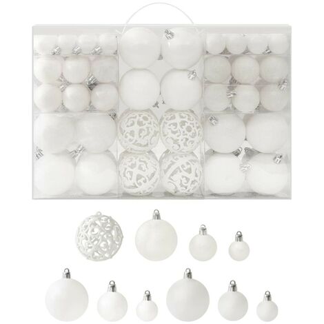 100 Boules de Noël Blanc pour décorer votre sapin (1/5)