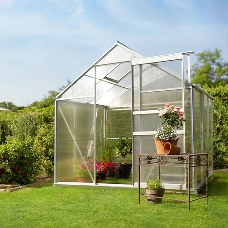 Serre de jardin Aluminium 190 x 185 x 195 cm avec Fondations (1/5)