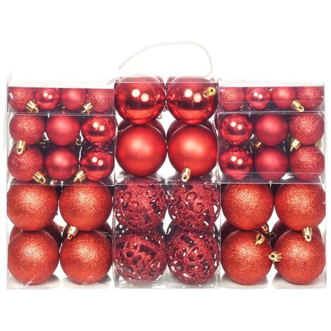 100 Boules de Noël Rouge pour décorer votre sapin (1/5)