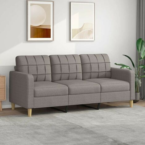 Canapé ou Sofa 3 Places 180 cm Tissu Beige. Avec Pied en bois. Confort et qualité (1/5)