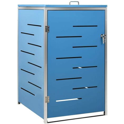 Cache Poubelle Moderne Bleu 115 cm de hauteur. Idéal container sur roulette (1/5)