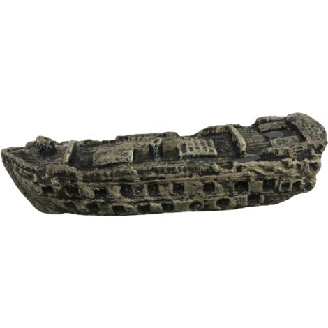Bateau décoration pour aquarium : 17 cm de long. Pour eau douce, de mer ou eau froide (1/2)