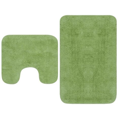 Tapis de salle de bain Vert + Tapis de WC - Toilettes (1/4)