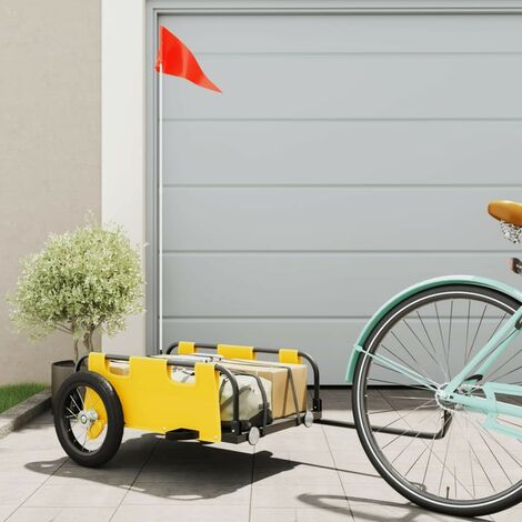 Remorque Vélo 122 cm Jaune pour Marchandises à fixer à un vélo. (1/5)