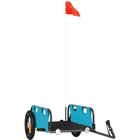 Remorque Vélo 126 cm Turquoise pour Marchandises à fixer à un vélo. (1/5)