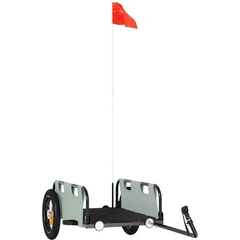 Remorque Vélo 126 cm Grise pour Marchandises à fixer à un vélo. (1/5)